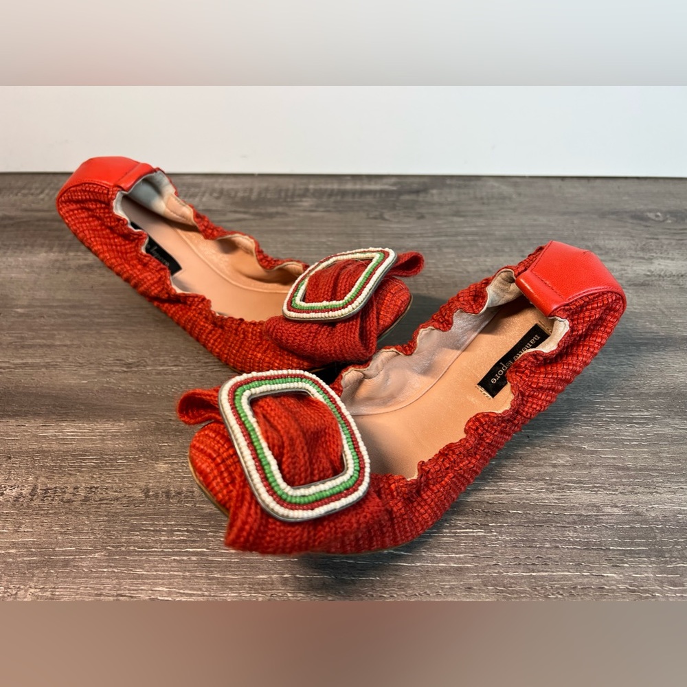 Nanette Lepore Womens size 8 Beaded Flats GORGEOUS